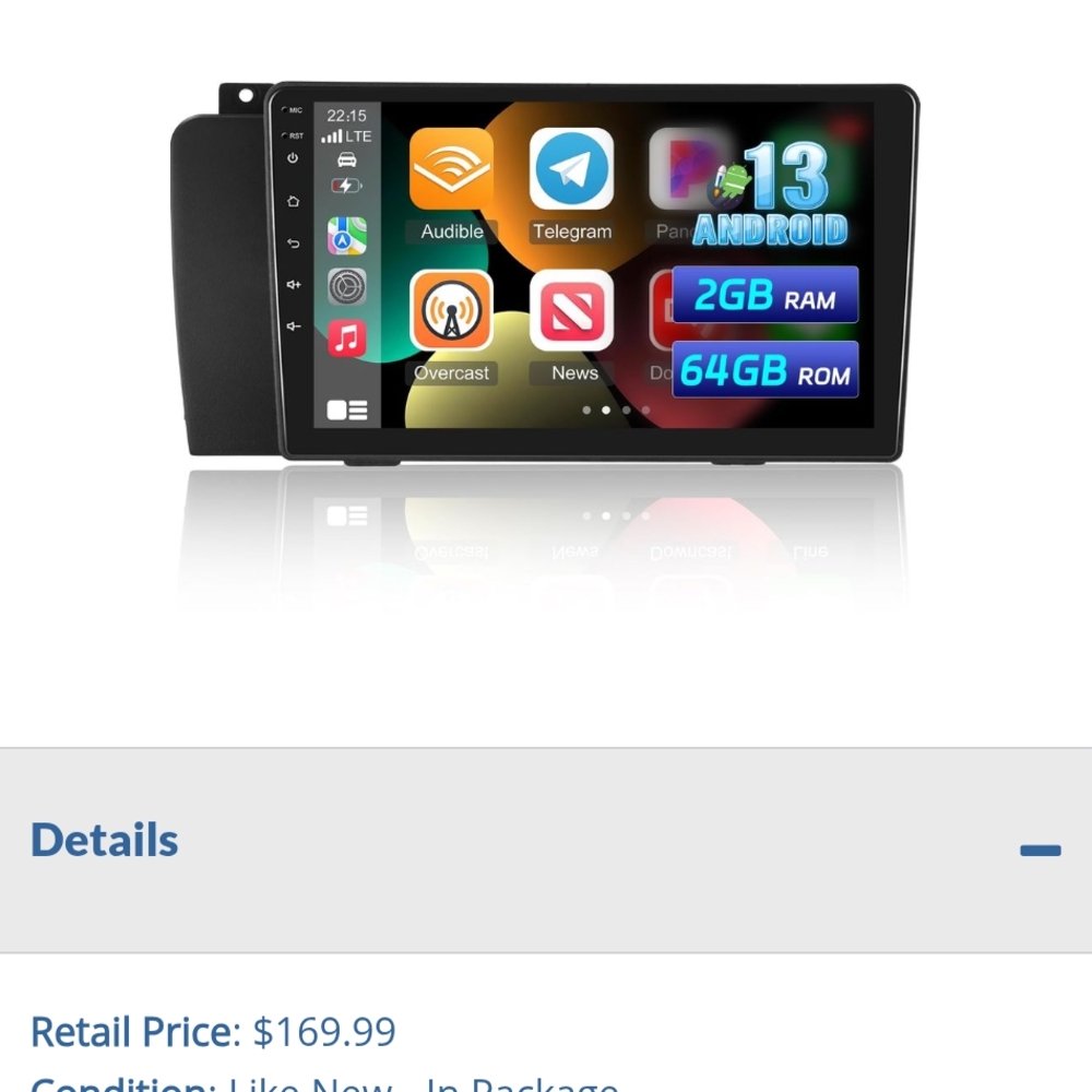 Android Car Stereo with Touchscreen Display - Black